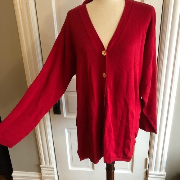 Gruppo Americano Sweaters - Gruppo Americano Red Cardigan Size Medium